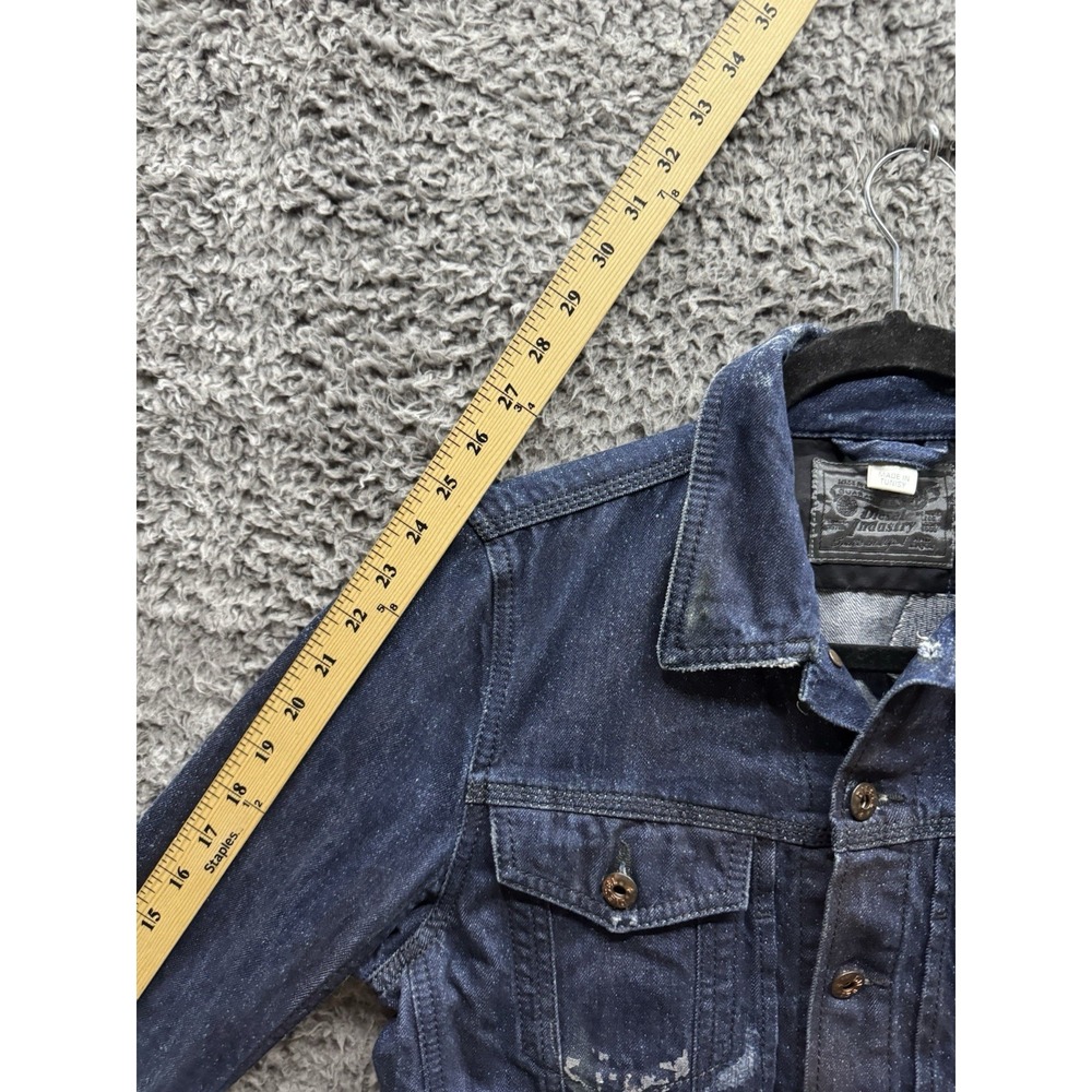 Vintage Y2K Diesel Distressed Denim Jacket in Blue Acid Wash Size XS - Picture 11 of 13